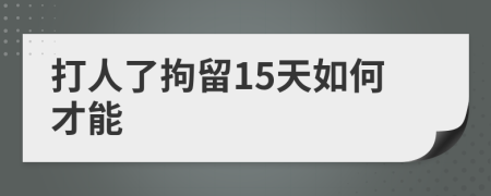 打人了拘留15天如何才能
