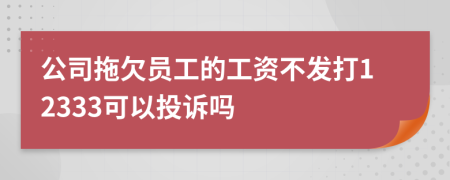 公司拖欠員工的工資不發(fā)打12333可以投訴嗎