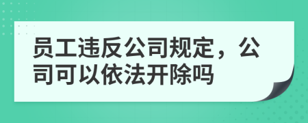 員工違反公司規(guī)定,公司可以依法開(kāi)除嗎