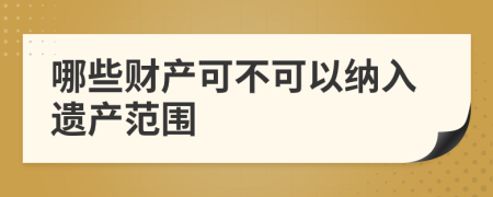 哪些財(cái)產(chǎn)可不可以納入遺產(chǎn)范圍