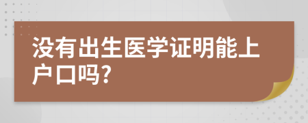 沒(méi)有出生醫(yī)學(xué)證明能上戶口嗎?