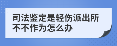司法鑒定是輕傷派出所不不作為怎么辦