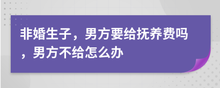 非婚生子，男方要給撫養(yǎng)費嗎，男方不給怎么辦