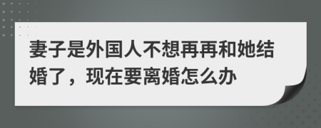 妻子是外國人不想再再和她結(jié)婚了，現(xiàn)在要離婚怎么辦