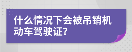 什么情況下會被吊銷機動車駕駛證？