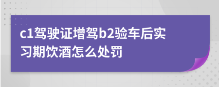 c1駕駛證增駕b2驗(yàn)車后實(shí)習(xí)期飲酒怎么處罰