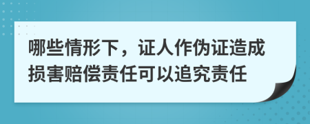 哪些情形下，證人作偽證造成損害賠償責(zé)任可以追究責(zé)任