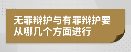 無罪辯護與有罪辯護要從哪幾個方面進行