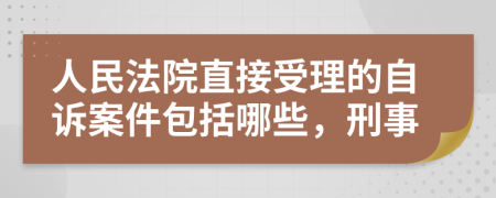 人民法院直接受理的自訴案件包括哪些，刑事