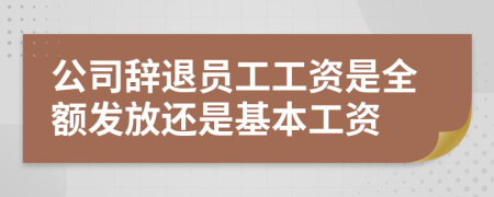 公司辭退員工工資是全額發(fā)放還是基本工資