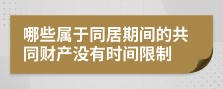 哪些屬于同居期間的共同財產(chǎn)沒有時間限制