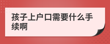 孩子上戶口需要什么手續(xù)啊