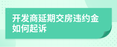 開(kāi)發(fā)商延期交房違約金如何起訴