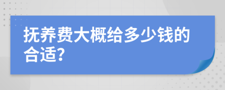 撫養(yǎng)費(fèi)大概給多少錢的合適？