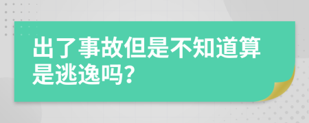 出了事故但是不知道算是逃逸嗎？