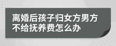 離婚后孩子歸女方男方不給撫養(yǎng)費(fèi)怎么辦
