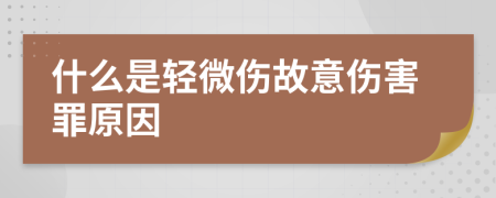 什么是輕微傷故意傷害罪原因