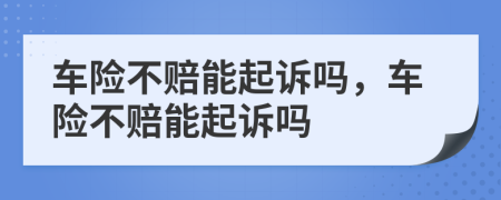 車險(xiǎn)不賠能起訴嗎，車險(xiǎn)不賠能起訴嗎