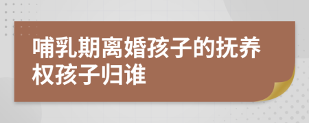 哺乳期離婚孩子的撫養(yǎng)權(quán)孩子歸誰