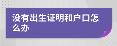 沒有出生證明和戶口怎么辦