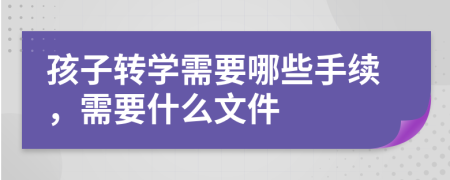 孩子轉(zhuǎn)學(xué)需要哪些手續(xù)，需要什么文件