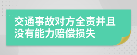 交通事故對方全責并且沒有能力賠償損失