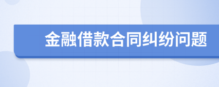 金融借款合同糾紛問題