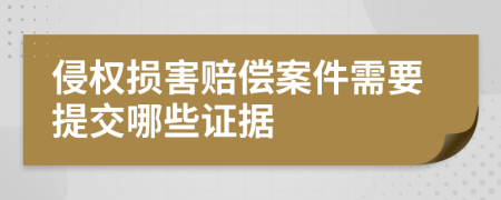 侵權損害賠償案件需要提交哪些證據