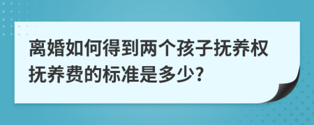 離婚如何得到兩個孩子撫養(yǎng)權(quán)撫養(yǎng)費的標準是多少?