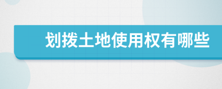 劃撥土地使用權有哪些