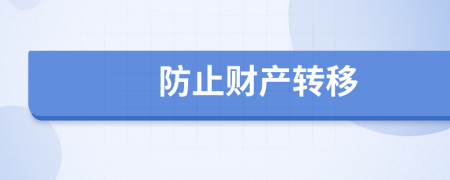 防止財(cái)產(chǎn)轉(zhuǎn)移