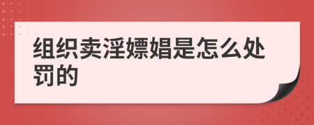 組織賣淫嫖娼是怎么處罰的