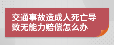 交通事故造成人死亡導致無能力賠償怎么辦