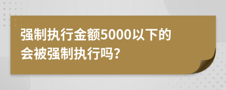 強制執(zhí)行金額5000以下的會被強制執(zhí)行嗎？
