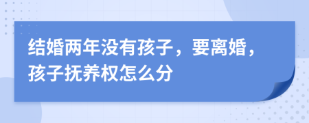 結(jié)婚兩年沒(méi)有孩子，要離婚，孩子撫養(yǎng)權(quán)怎么分