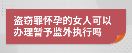 盜竊罪懷孕的女人可以辦理暫予監(jiān)外執(zhí)行嗎