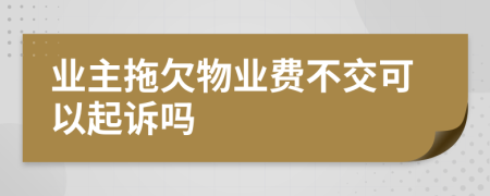 業(yè)主拖欠物業(yè)費(fèi)不交可以起訴嗎