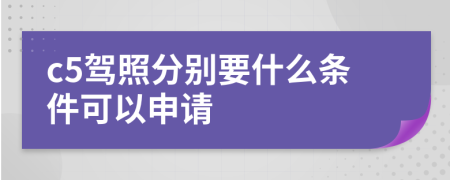 c5駕照分別要什么條件可以申請