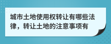 城市土地使用權(quán)轉(zhuǎn)讓有哪些法律，轉(zhuǎn)讓土地的注意事項有