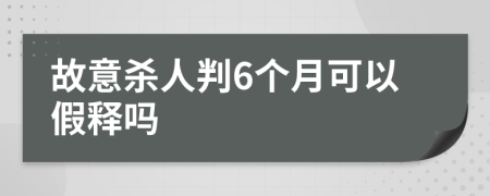 故意殺人判6個(gè)月可以假釋嗎
