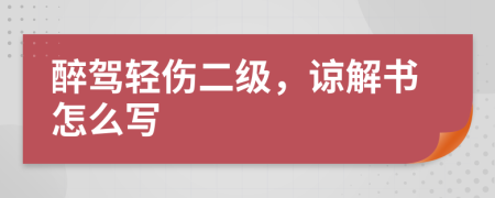 醉駕輕傷二級(jí)，諒解書怎么寫
