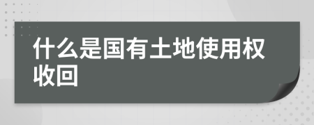 什么是國有土地使用權(quán)收回