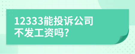 12333能投訴公司不發(fā)工資嗎?