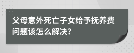 父母意外死亡子女給予撫養(yǎng)費(fèi)問題該怎么解決?