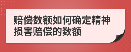 賠償數(shù)額如何確定精神損害賠償?shù)臄?shù)額