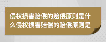 侵權(quán)損害賠償?shù)馁r償原則是什么侵權(quán)損害賠償?shù)馁r償原則是