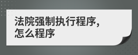 法院強制執(zhí)行程序, 怎么程序