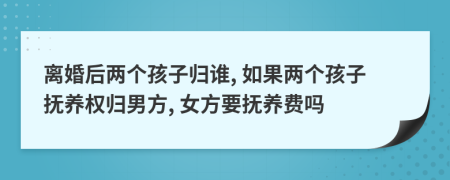離婚后兩個(gè)孩子歸誰, 如果兩個(gè)孩子撫養(yǎng)權(quán)歸男方, 女方要撫養(yǎng)費(fèi)嗎