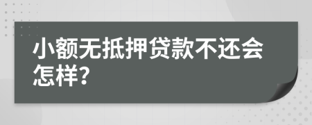小額無抵押貸款不還會(huì)怎樣？