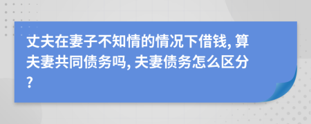 丈夫在妻子不知情的情況下借錢, 算夫妻共同債務(wù)嗎, 夫妻債務(wù)怎么區(qū)分?